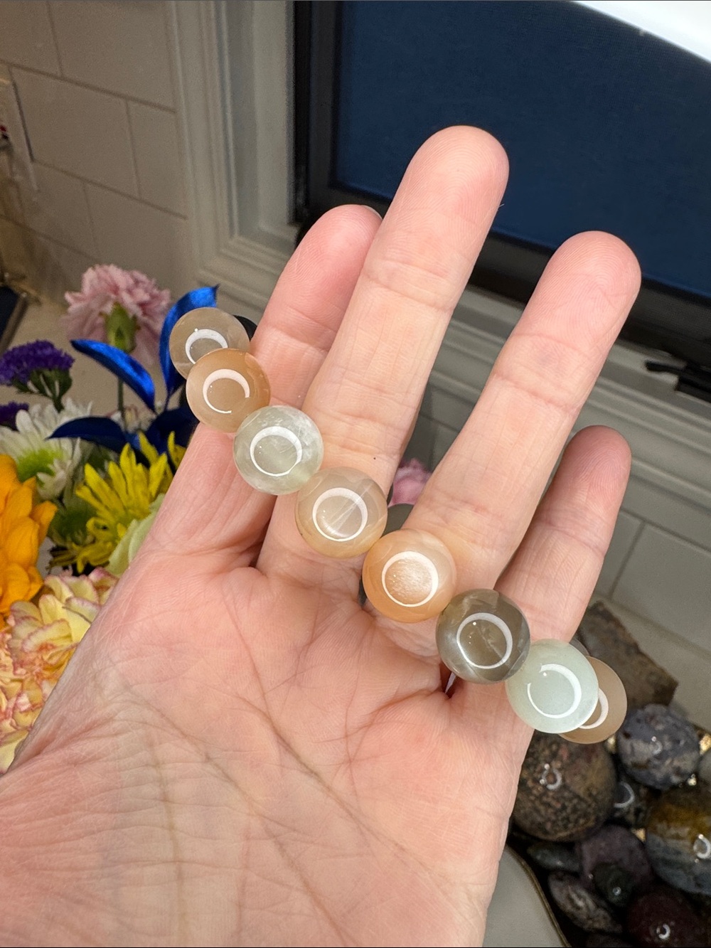 Hq Multi-Color Moonstone Bracelet: B1077